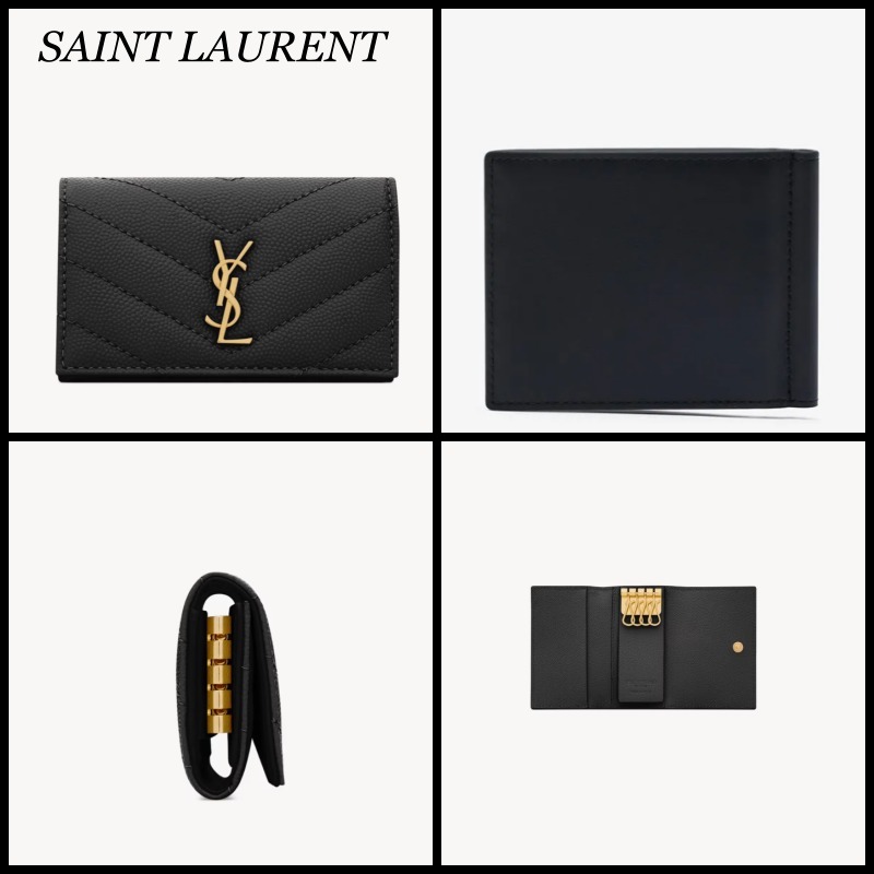 【関税込】SAINT LAURENT サンローラン◆ロゴ レザー キーケース