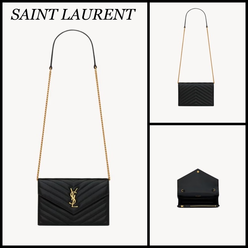 【関税込】人気◆SAINT LAURENT◆カサンドラ チェーン 長財布