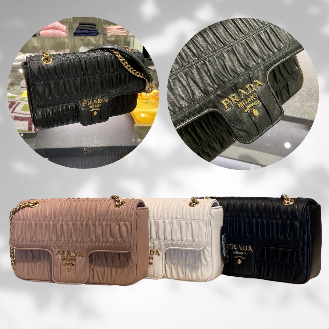 大人気☆DHL発送♪PRADA フリルレザーショルダー☆1BD235