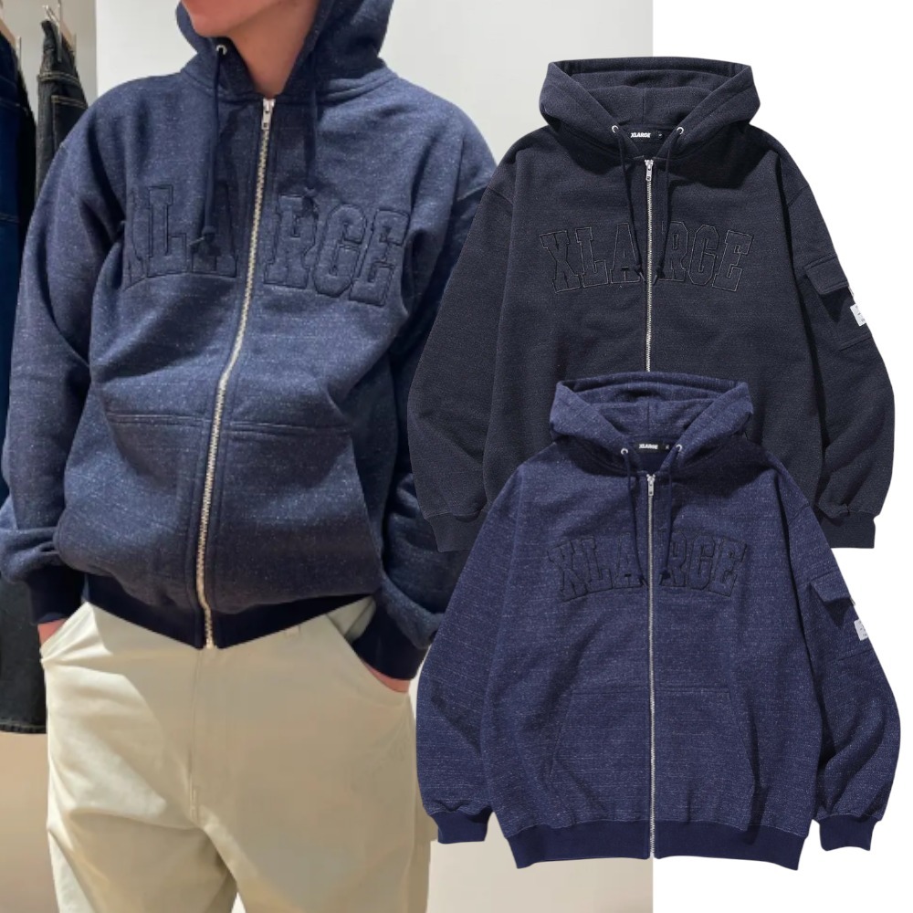 大人気 XLARGE HEATHER ZIP UP HOODED SWEATSHIRT ロゴがPOINT