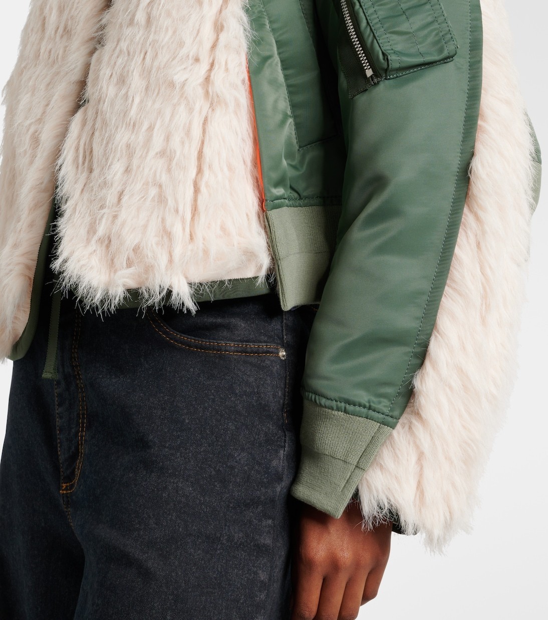sacai】フェイクファー テクニカルジャケット 関税・送料込み