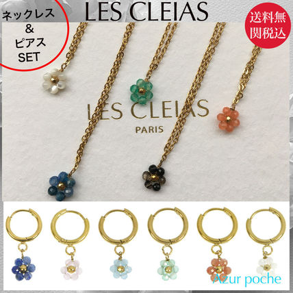 LES CLEIAS*パールビーズ クラリッサスチールネックレス*送料込* ユニセックス Les Cleias(レ クレアス) ネックレス・ペンダント