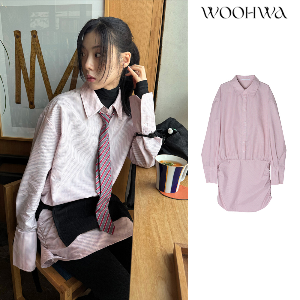 【WOOHWA】STRIPE ZIP SLIT OPS