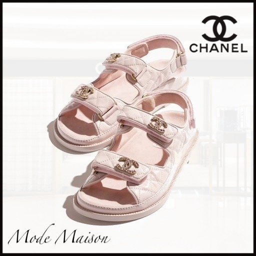 【ピンク&ゴールドが可愛い♪】CHANELフッドヘッドサンダル