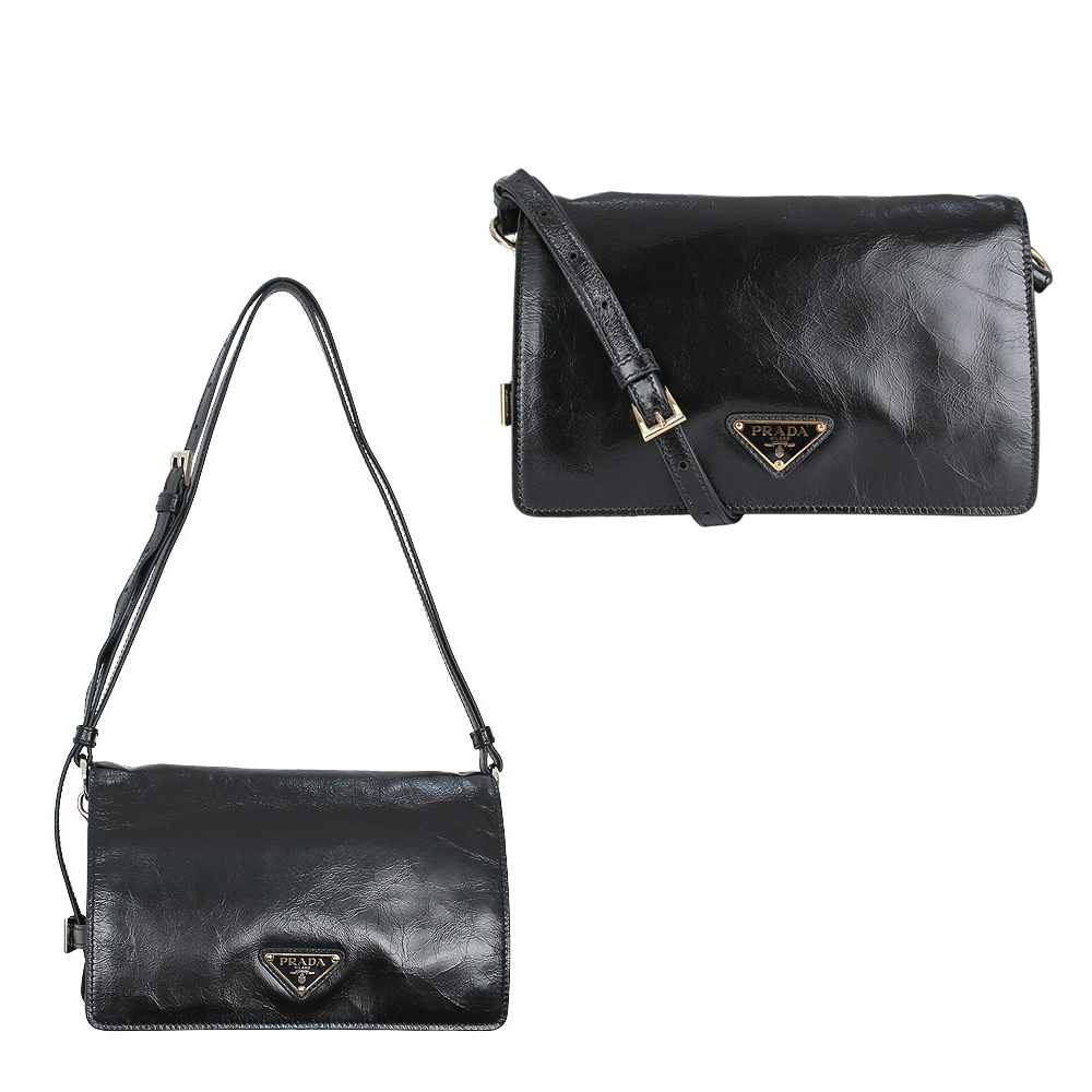 関税負担なし☆PRADA ソフトルックスレザー ショルダーバッグ
