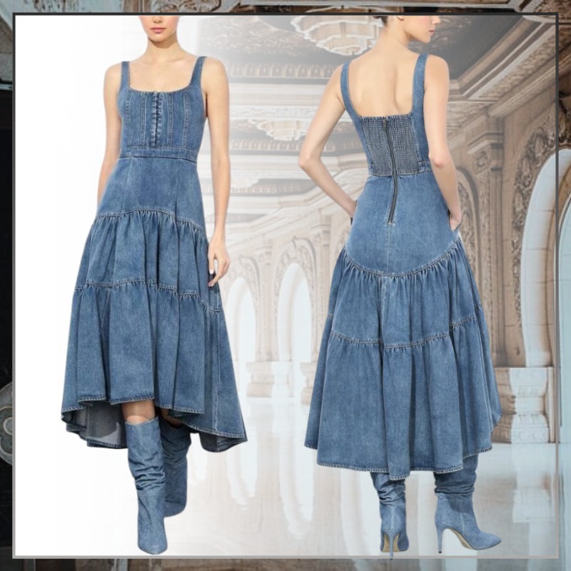 【Alice+Olivia】アリスアンドオリビア ティアードミディドレス