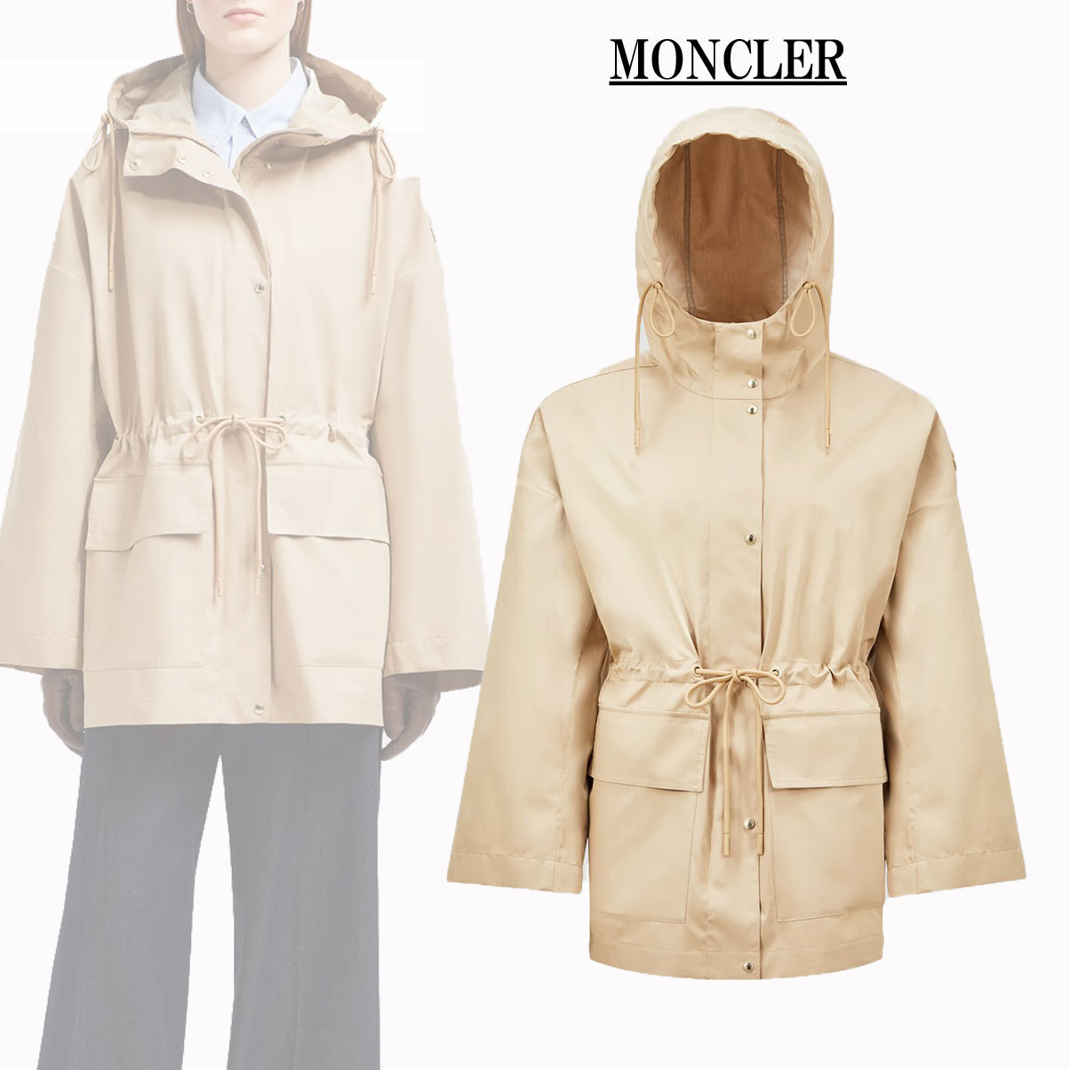 MONCLER GAILLON フード付 コットン パーカー コート