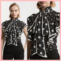 日本未入荷★Karen Millen ドット柄ハイネックブラウス