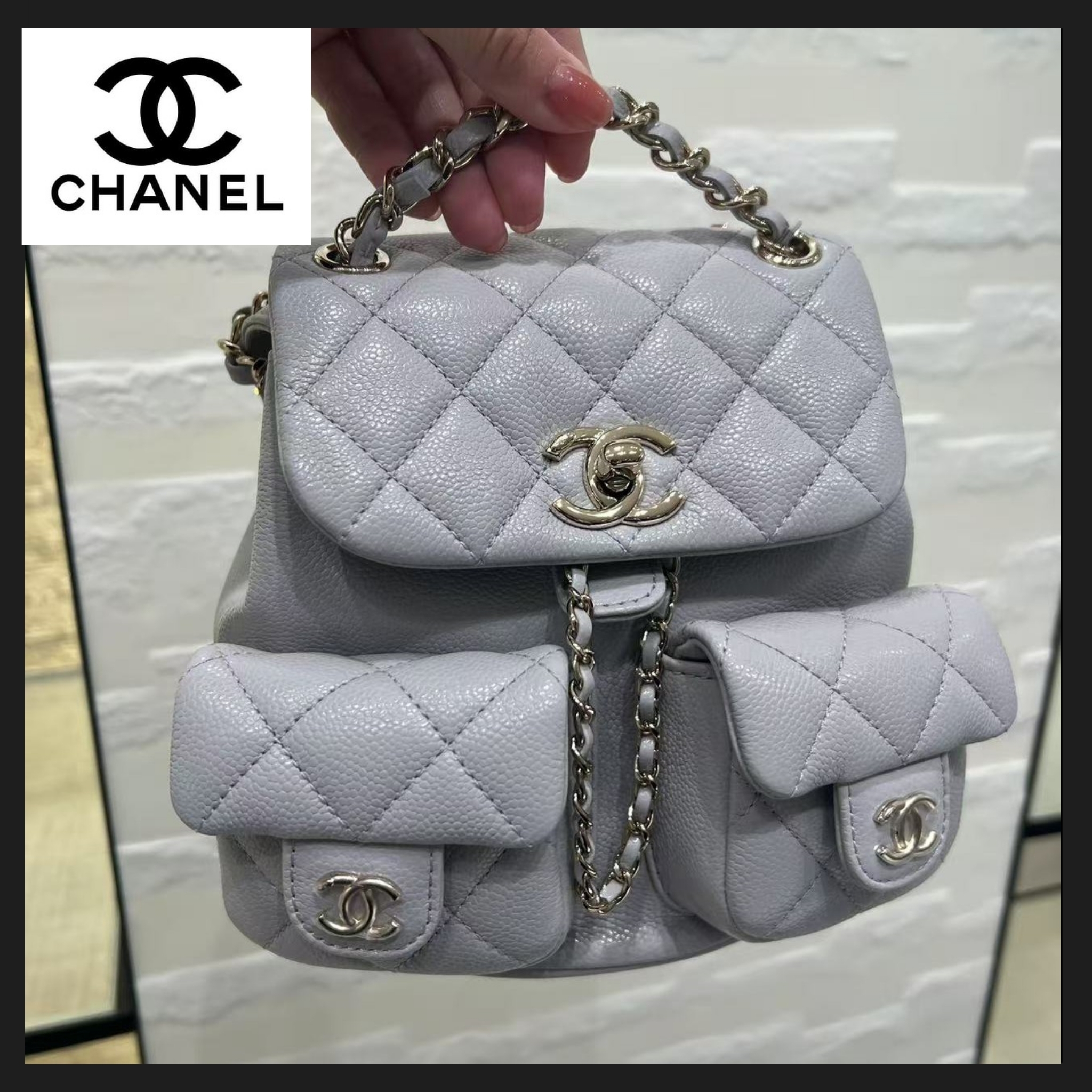 【CHANEL】やわらかカラー◎キャビア　シャネル　バックパック