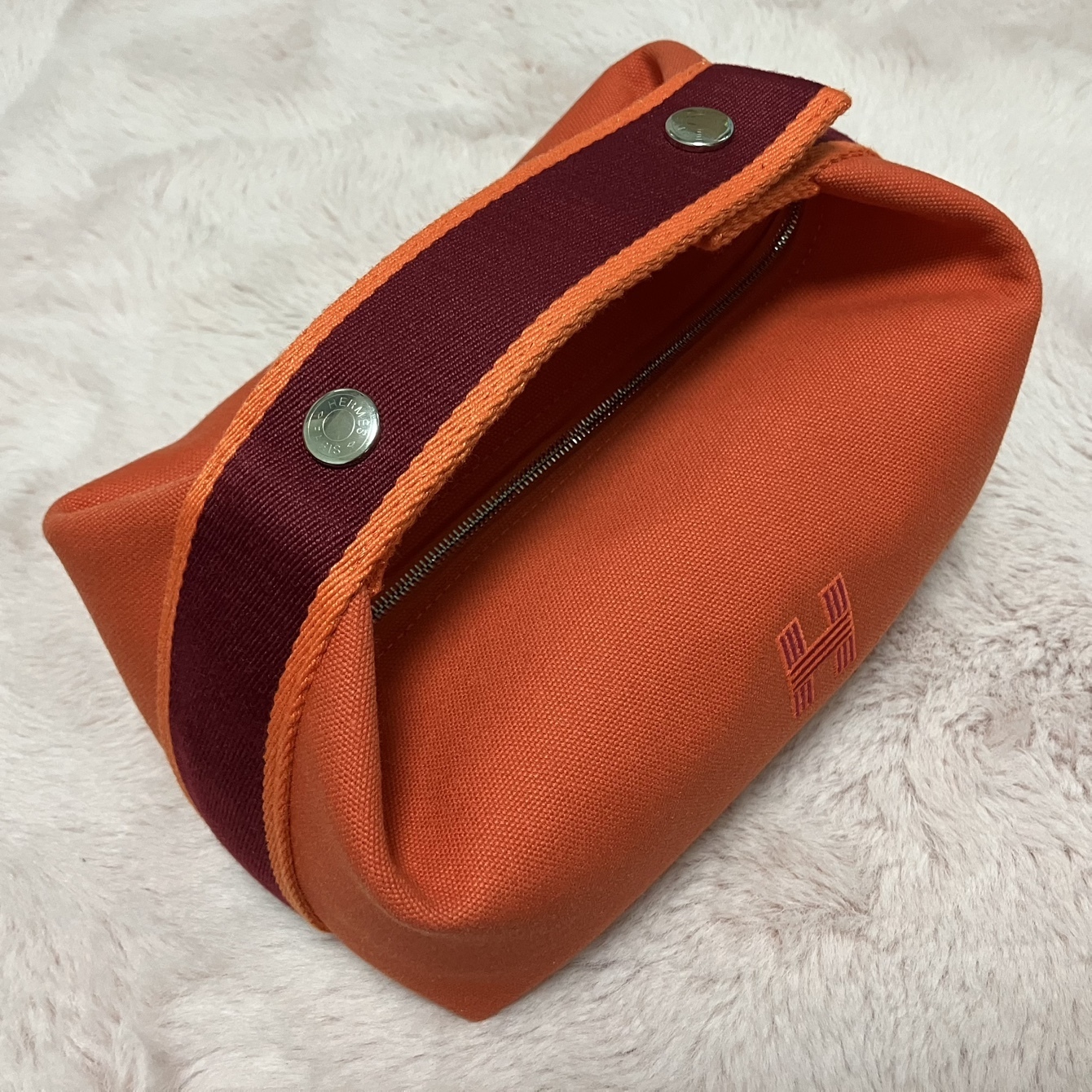 中古品★エルメス★ブリッドアブラック オレンジ