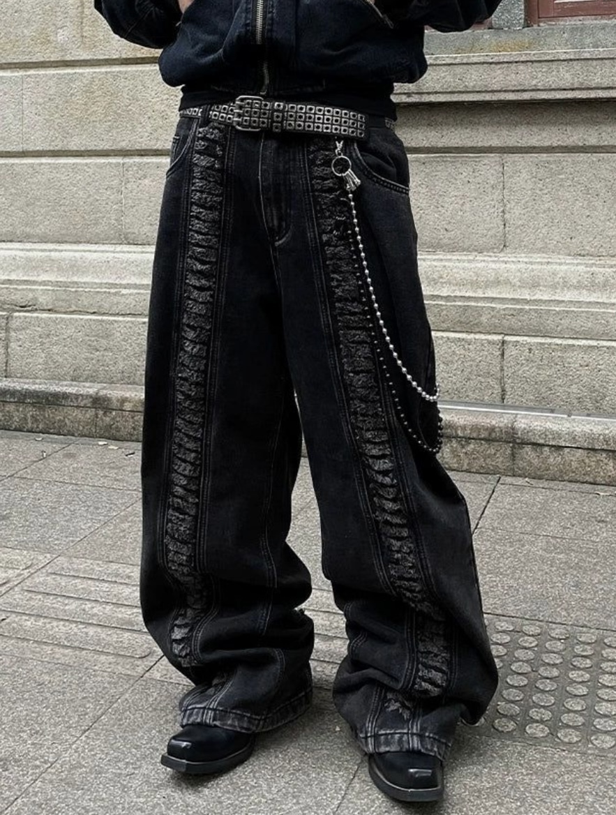 国内未入荷 DARKFOG - BEARD TASSEL LOOSE FIT JEANS