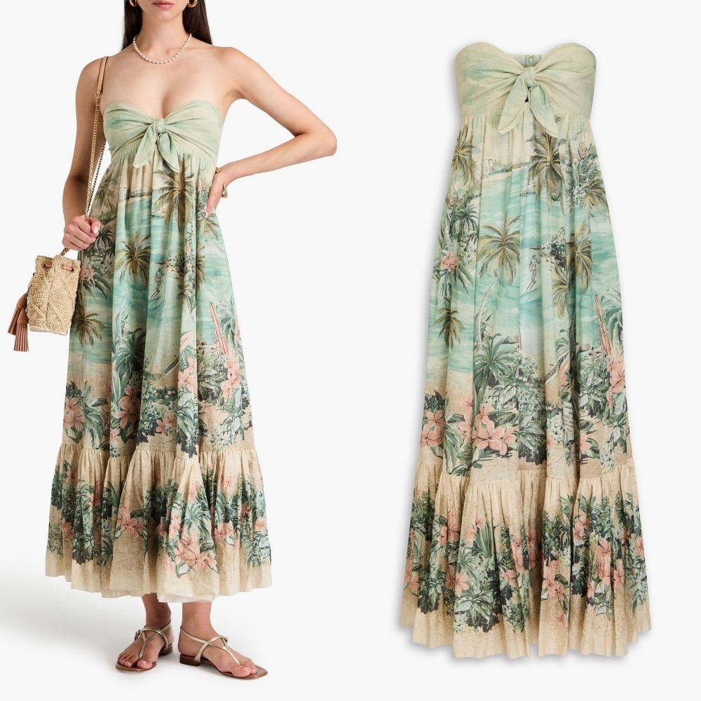 Zimmermann ジマーマン 花柄 ノット付き オフショルダー ワンピ