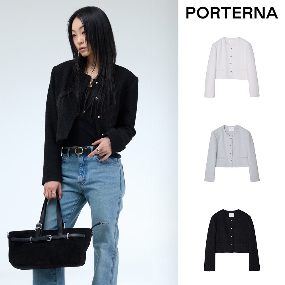 【PORTERNA】Lowes crop tweed jacket