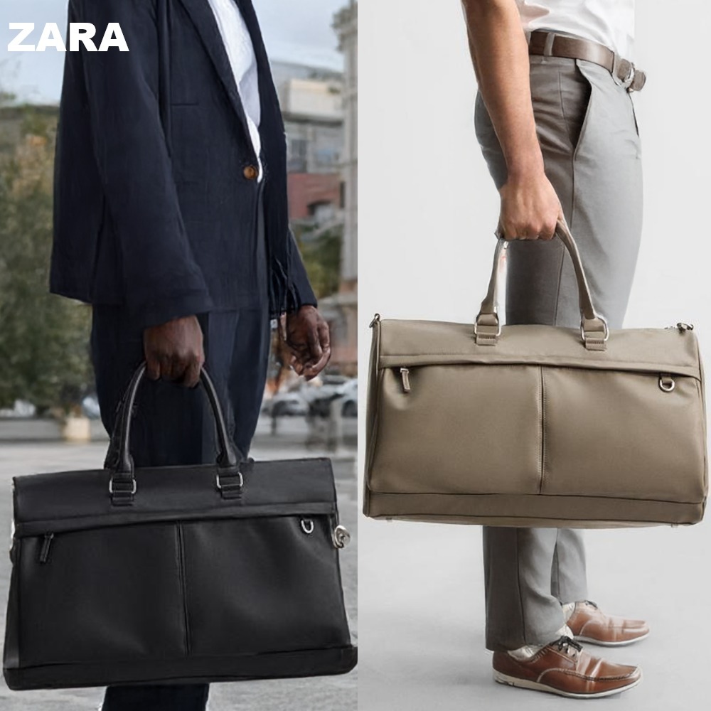 ビジネスシーンにも【ZARA】テクスチャトラベルスーツケース