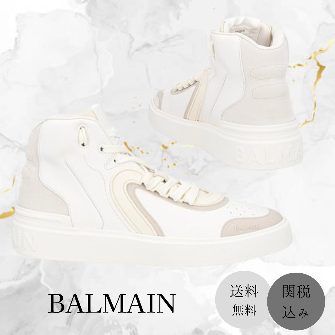 BALMAIN☆フラット ハイカット スニーカー