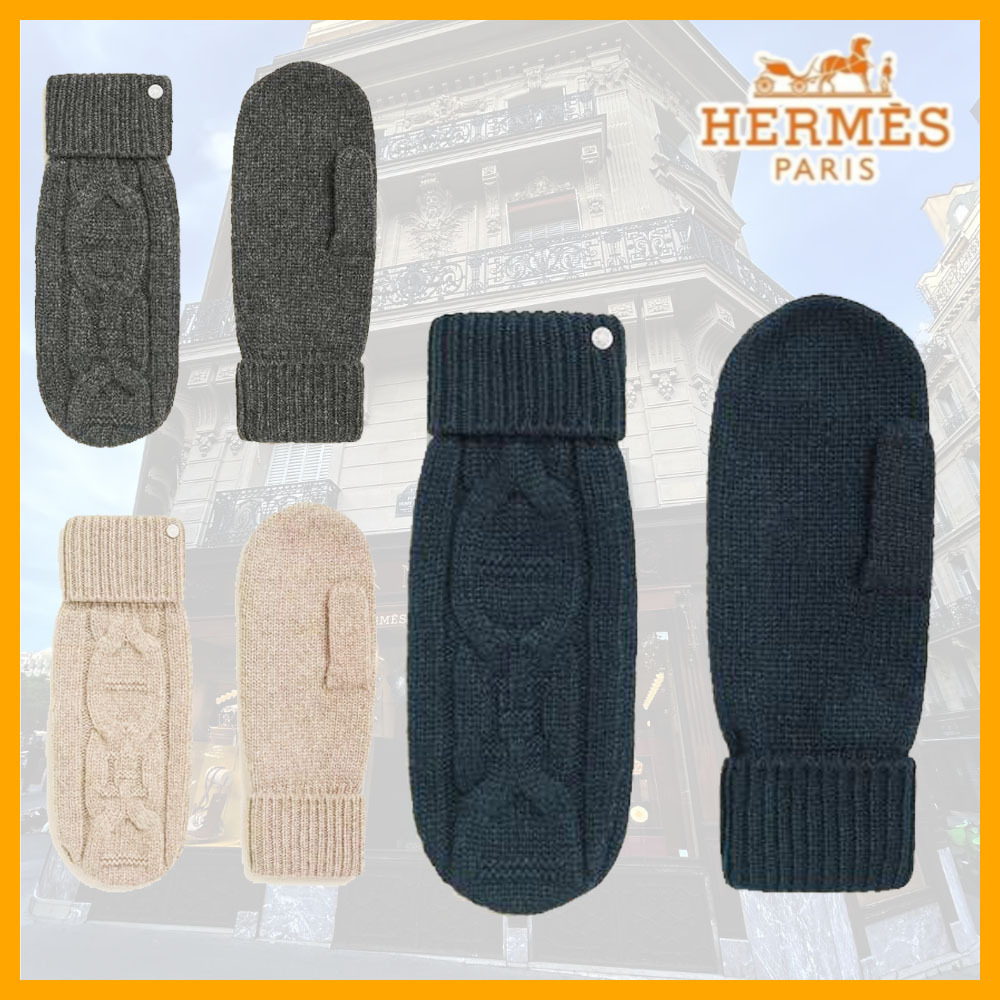 【マストバイ！】HERMES グローブ ニット カシミア カジュアル
