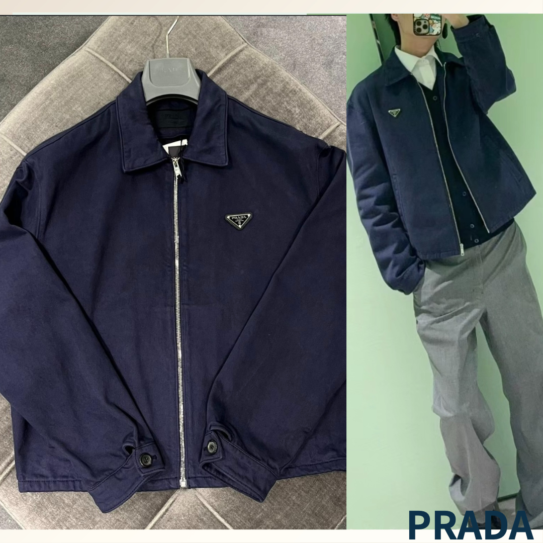 ラグジュアリー《PRADA》ディストレストデニムジップジャケット