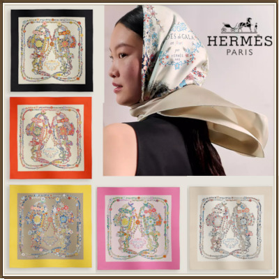 フランス発【HERMES】カレ 90 Brides de Gala en Fleurs/DHL配送