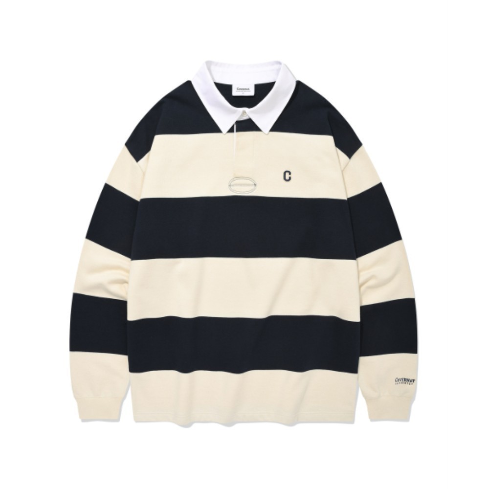 ★★COVERNAT★★ Small C Logo Rugby Sweatshirt Navy CO2403CR