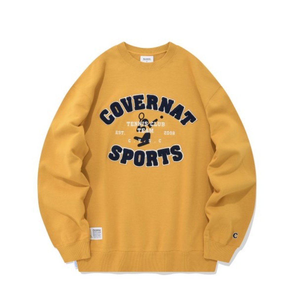 ★★COVERNAT★★ Sports Club College Sweatshirt Yellow CO220