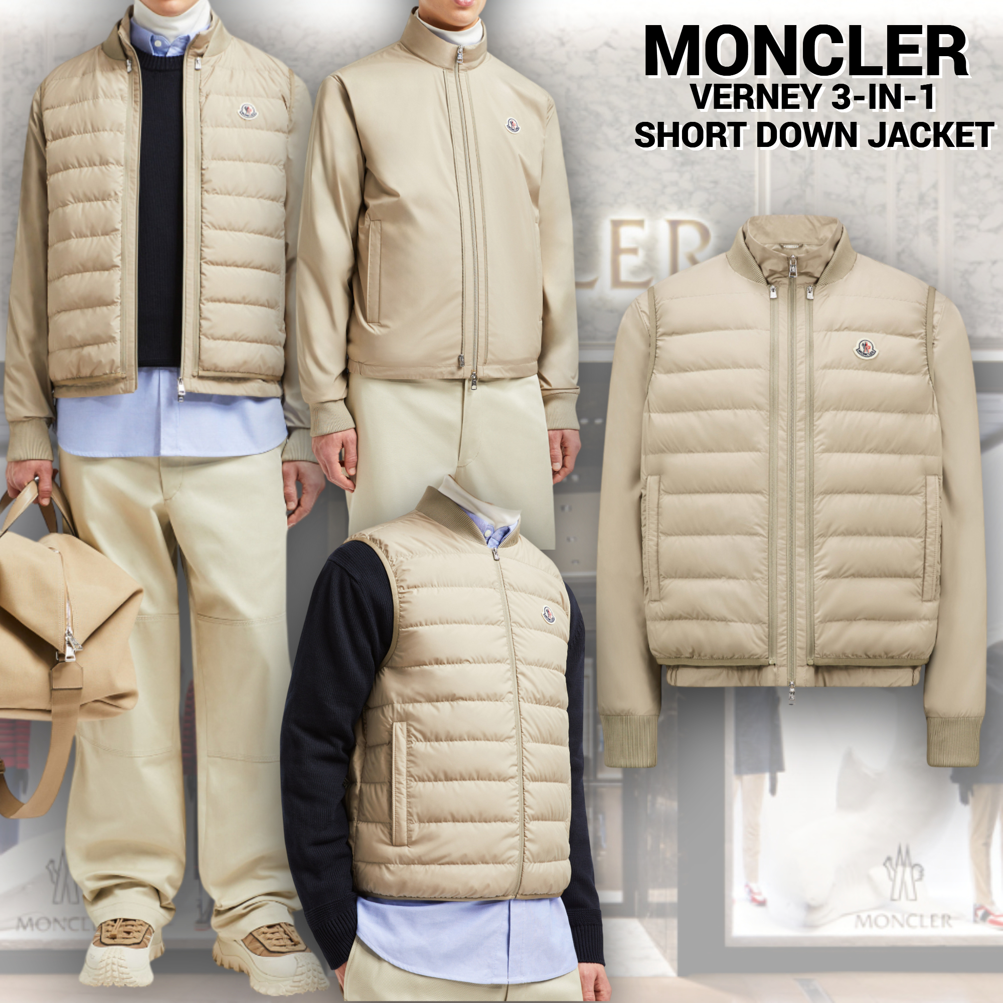 【MONCLER】VERNEY 3-IN-1 ショート ダウンジャケット
