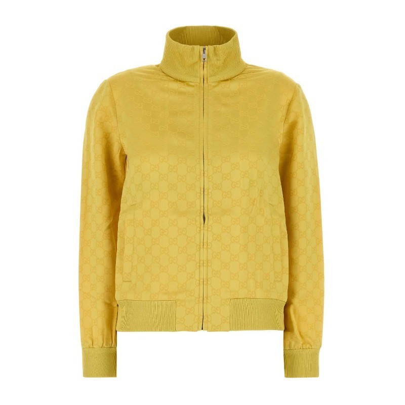 ブルゾン GUCCI FW25 Yellow jacquard sweatshirt (792383XJGSE 7322)
