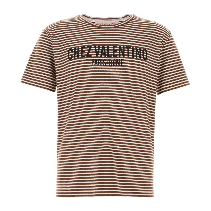 Tシャツ・カットソー VALENTINO Embroidered stretch linen blend t-shirt