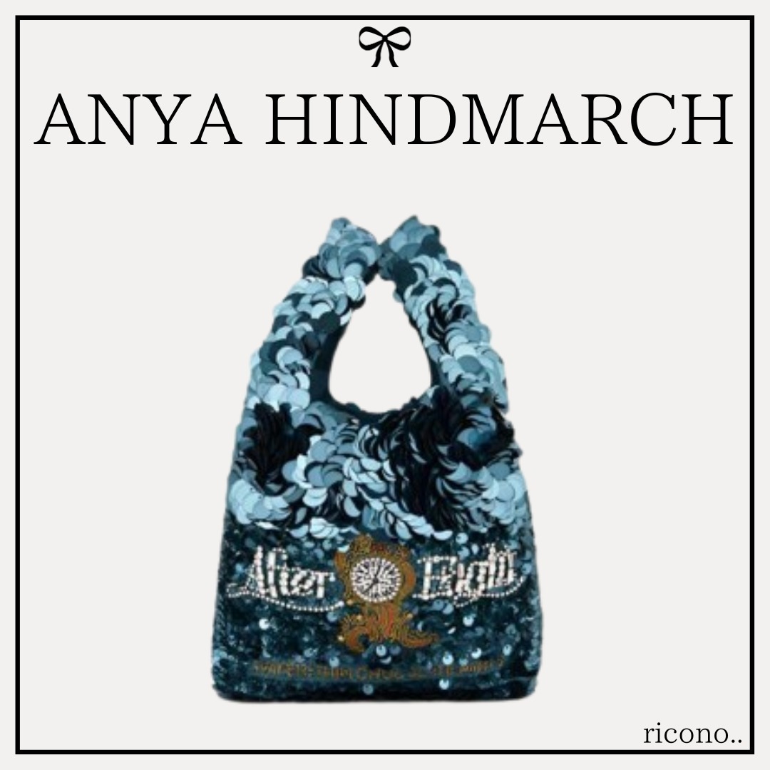 関税なし/ANYA HINDMARCH / Mini Tote After Eight in Dark Teal
