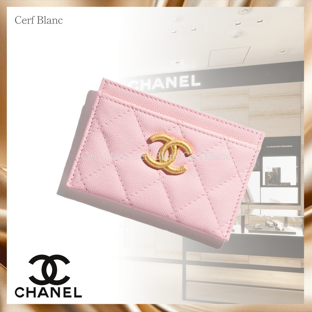 25SS【CHANEL】カードケース ゴールド金具