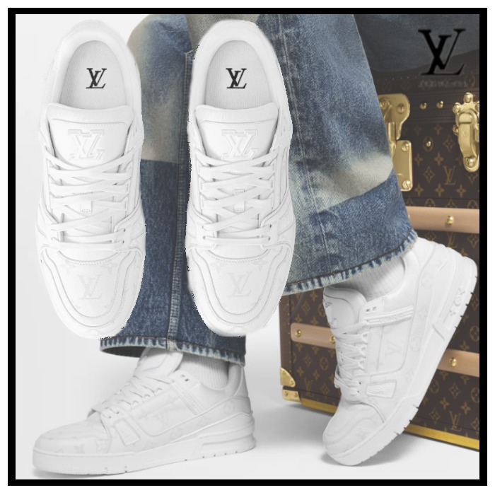 Louis Vuitton《LVトレイナースニーカー》白 Monogram 牛革 直営