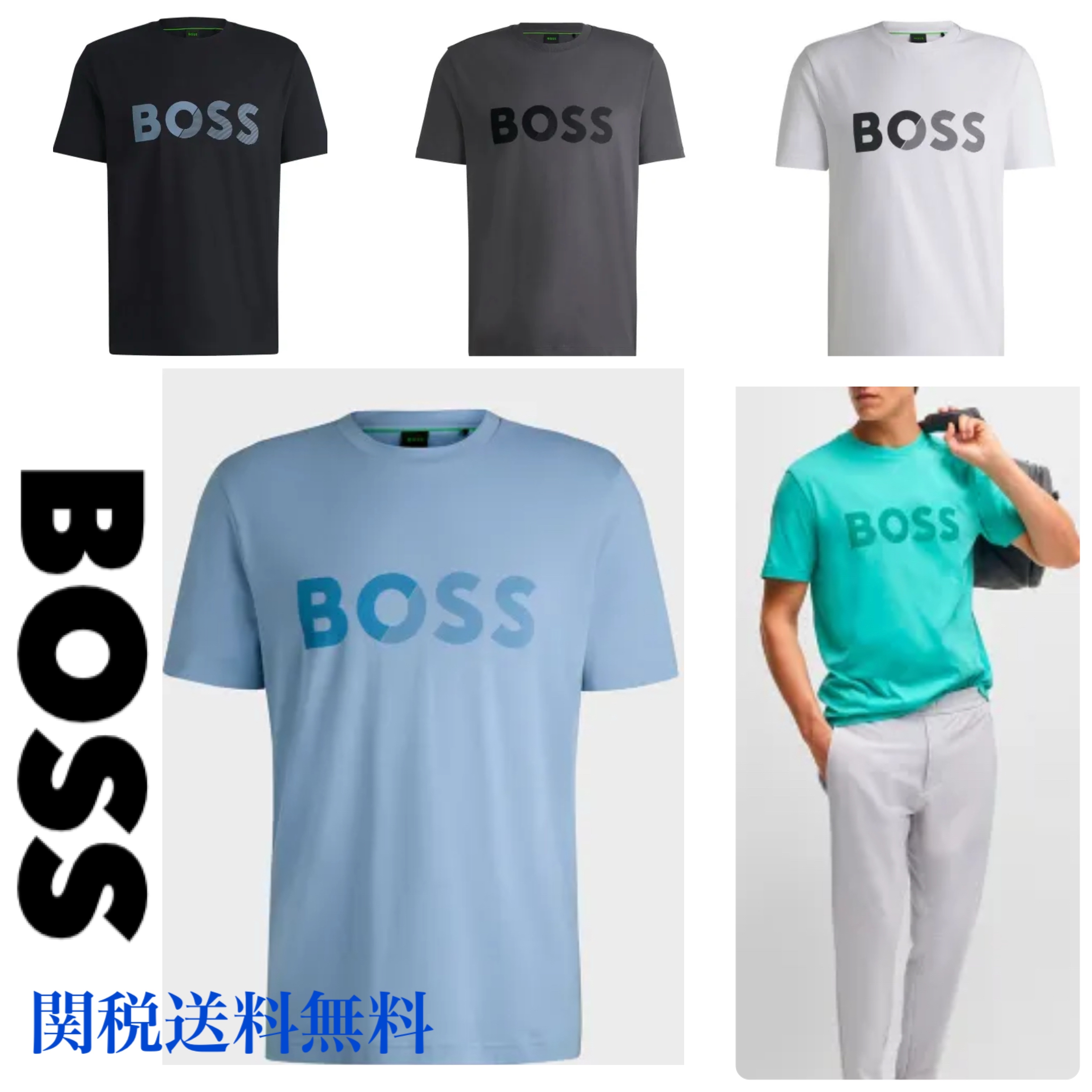 BOSS GREEN コットンジャージー TAPE LOGO ロゴ 半袖 Tシャツ