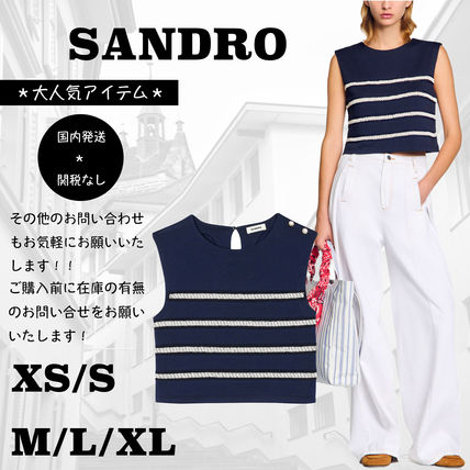 フランス発 Sandro 上品可愛い! パールレース ニット 上下セット パール sandro(サンドロ) トップス(レディース) - 海外通販のBUYMA