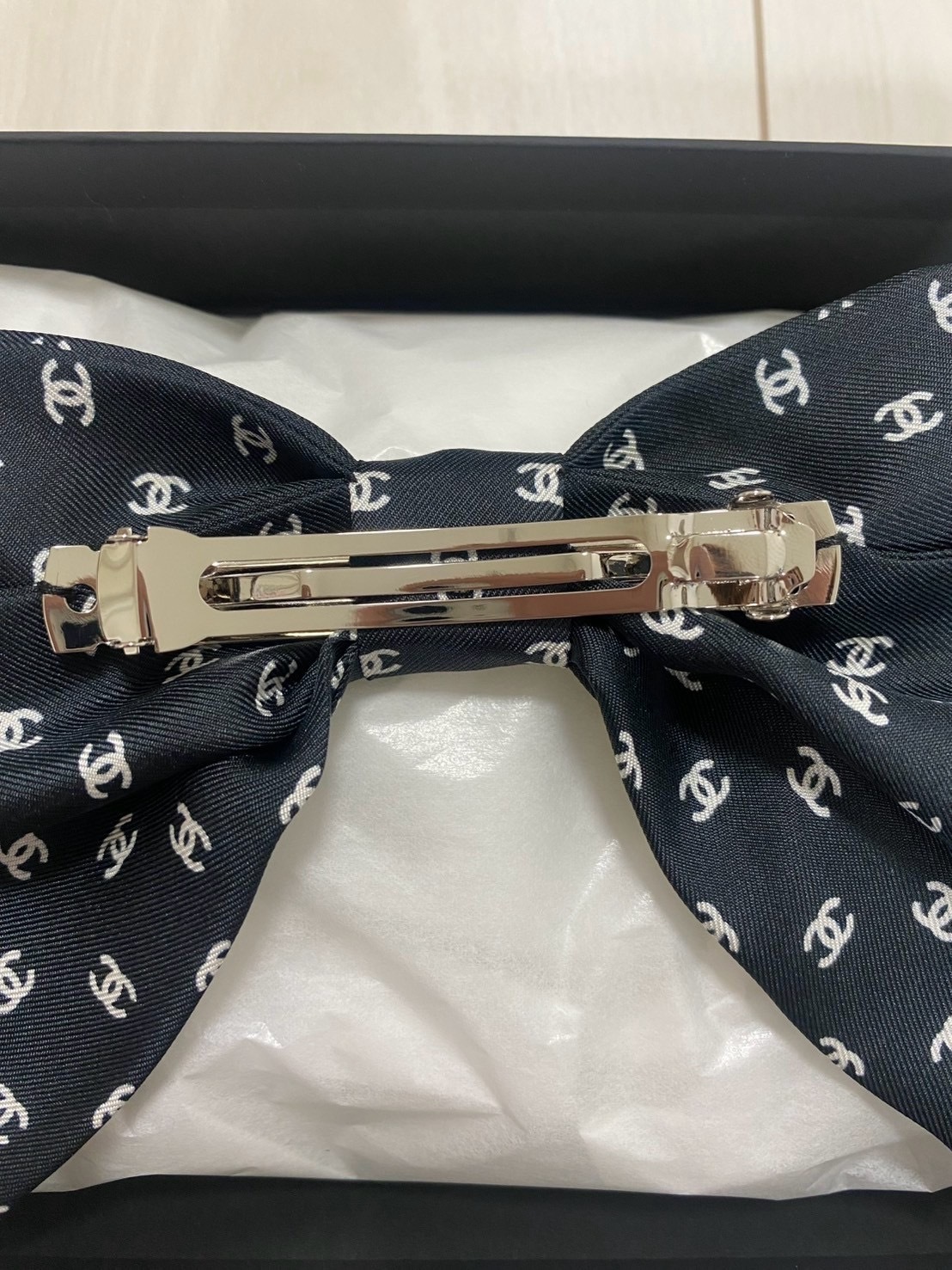 シンプル可愛い♡】CHANEL リボン バレッタ ココマーク (CHANEL