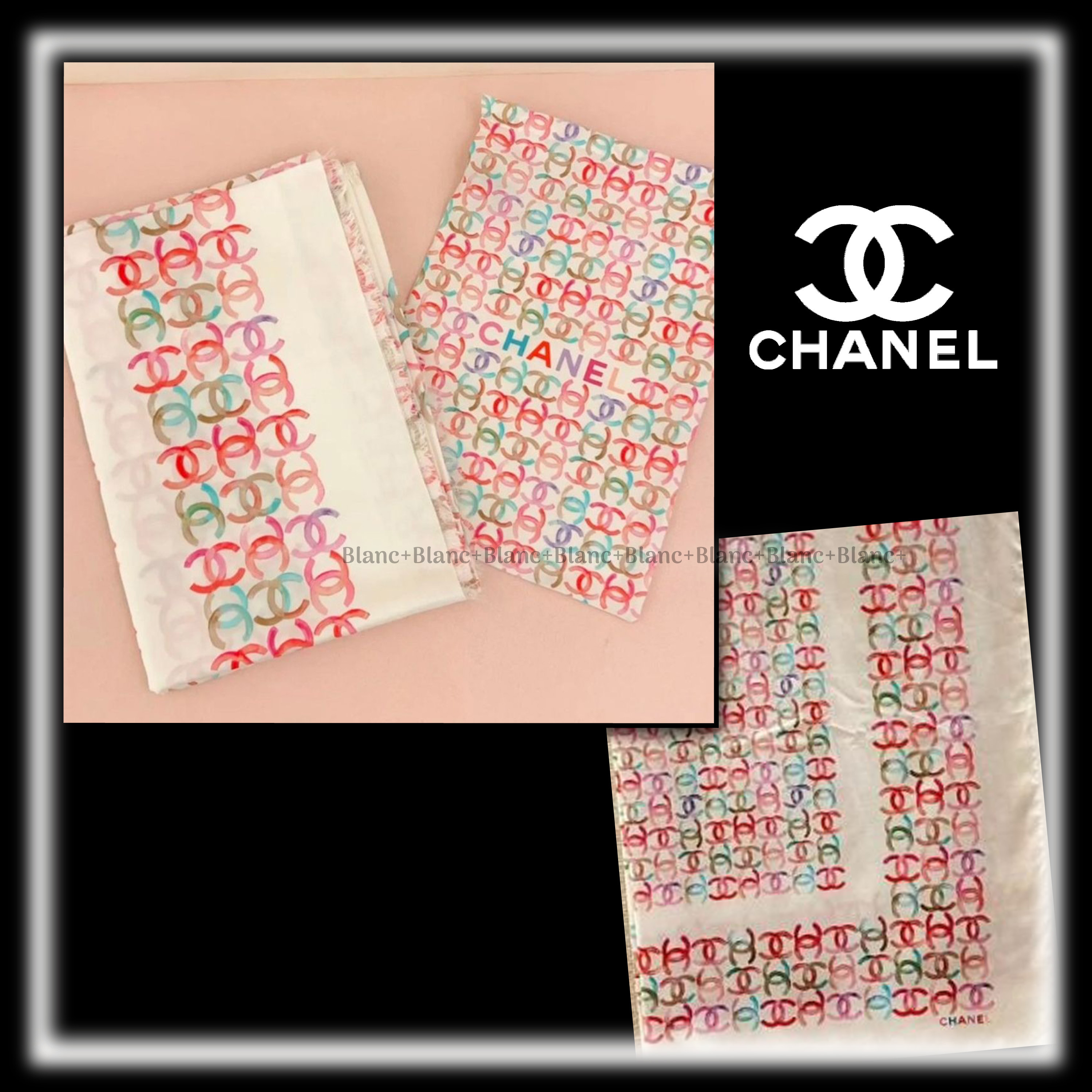 カラフルなロゴが可愛い♡【CHANEL】スカーフ