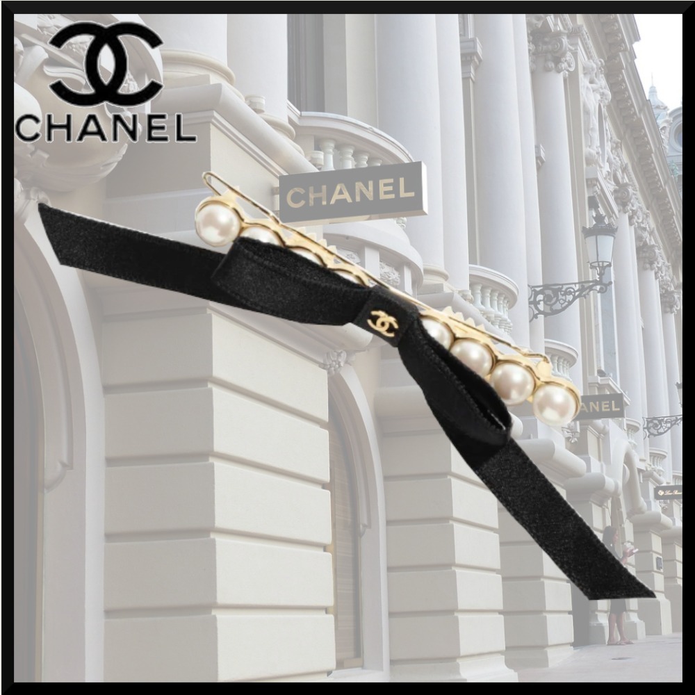 【エレガントなヘアスタイルに♪】CHANEL ボウ バレッタ CCロゴ