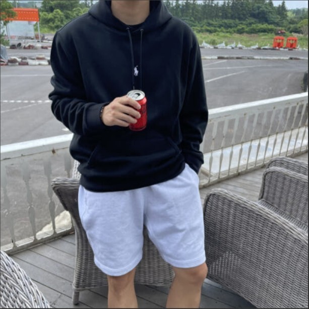 韓国人気 [POLO] センターポニーTシャツ/フーディー 2type
