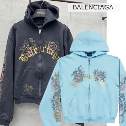 【25SS】BALENCIAGA TACKY TATTOO ジップ ロゴ フーディ