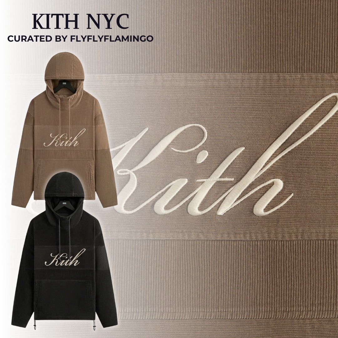 【KITH NYC】コーデュロイ ロゴ フード付き スウェットシャツ