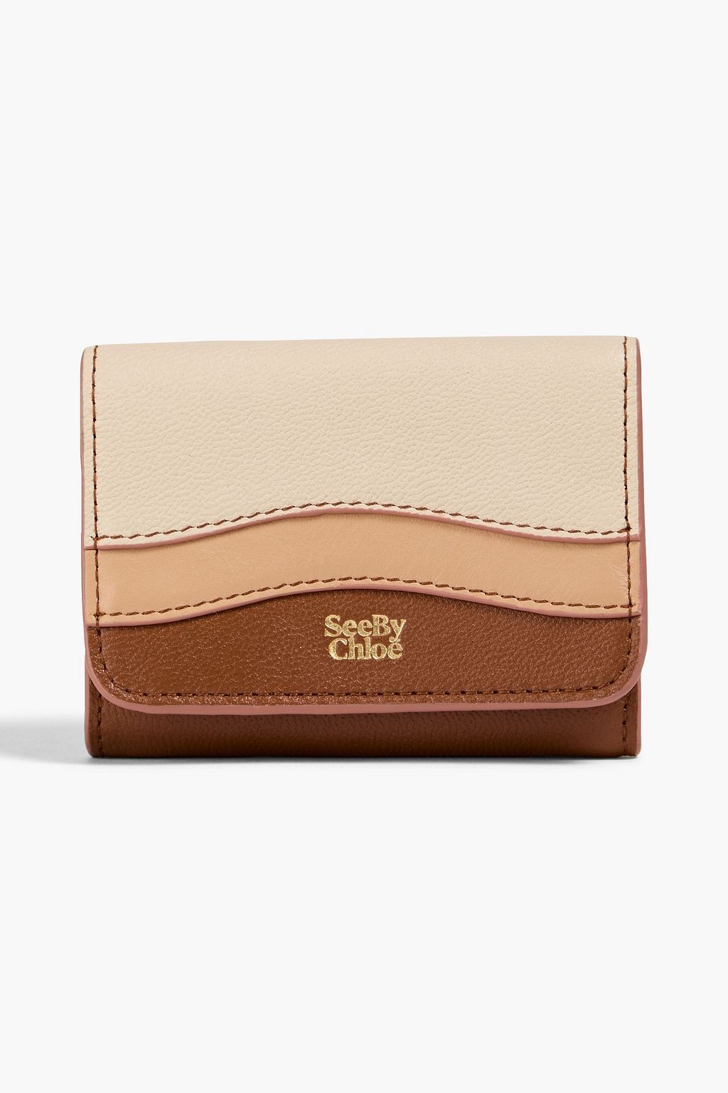 【See by Chloe】ペブル加工レザー ウォレット *関税/送料込み See by Chloe】レザー 折りたたみ ウォレット *関税/送料込み