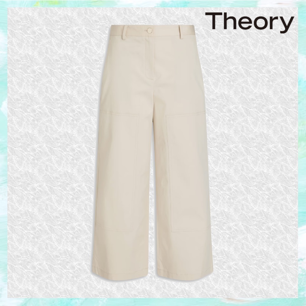 【送料込】Theory_コットンツイルクロップド ワイドレッグパンツ