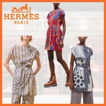 ★オシャレな柄★HERMES エフェット万華鏡 ベルト付きチュニック