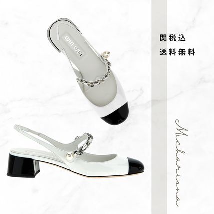 miu 美品 MIUMIU ミュウミュウ パテント リボン スリングバック
