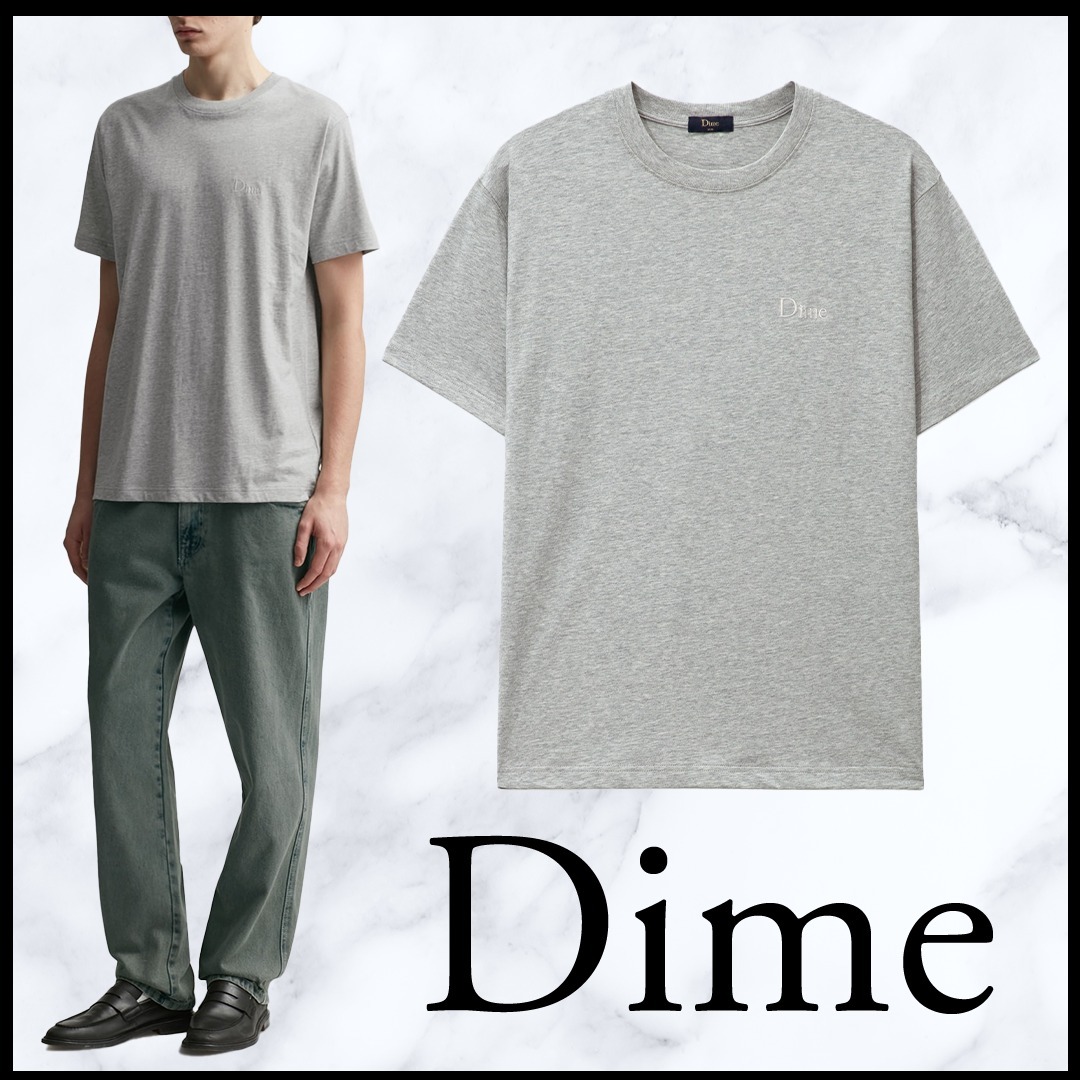 【Dime/ダイム】クラシック スモール 刺繍ロゴTシャツ グレー