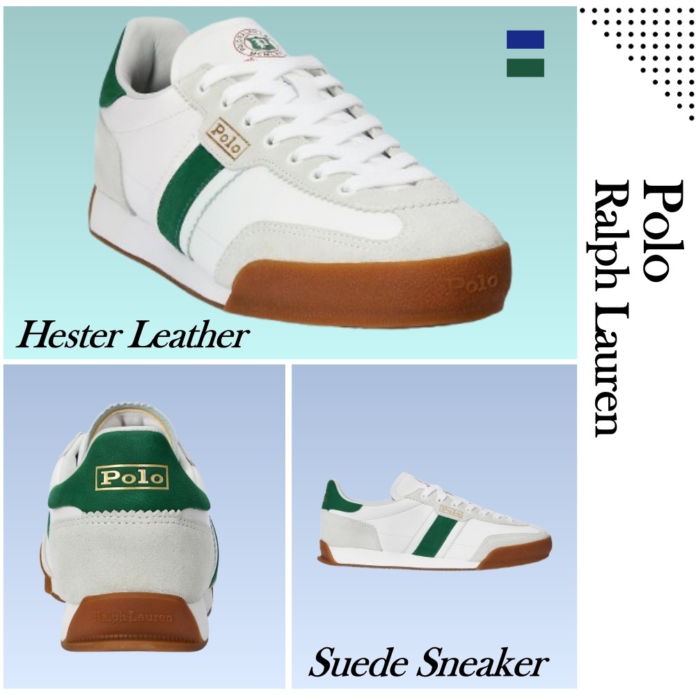POLO RALPH LAUREN ヘスターレザースエードスニーカー