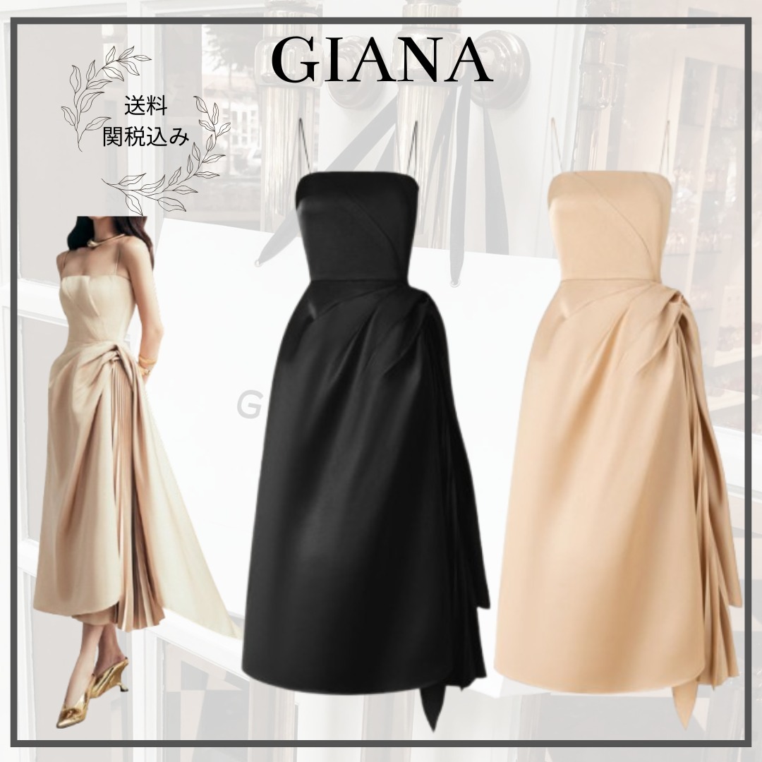 パーティーにも☆【GIANA】アシンメトリーミディドレス