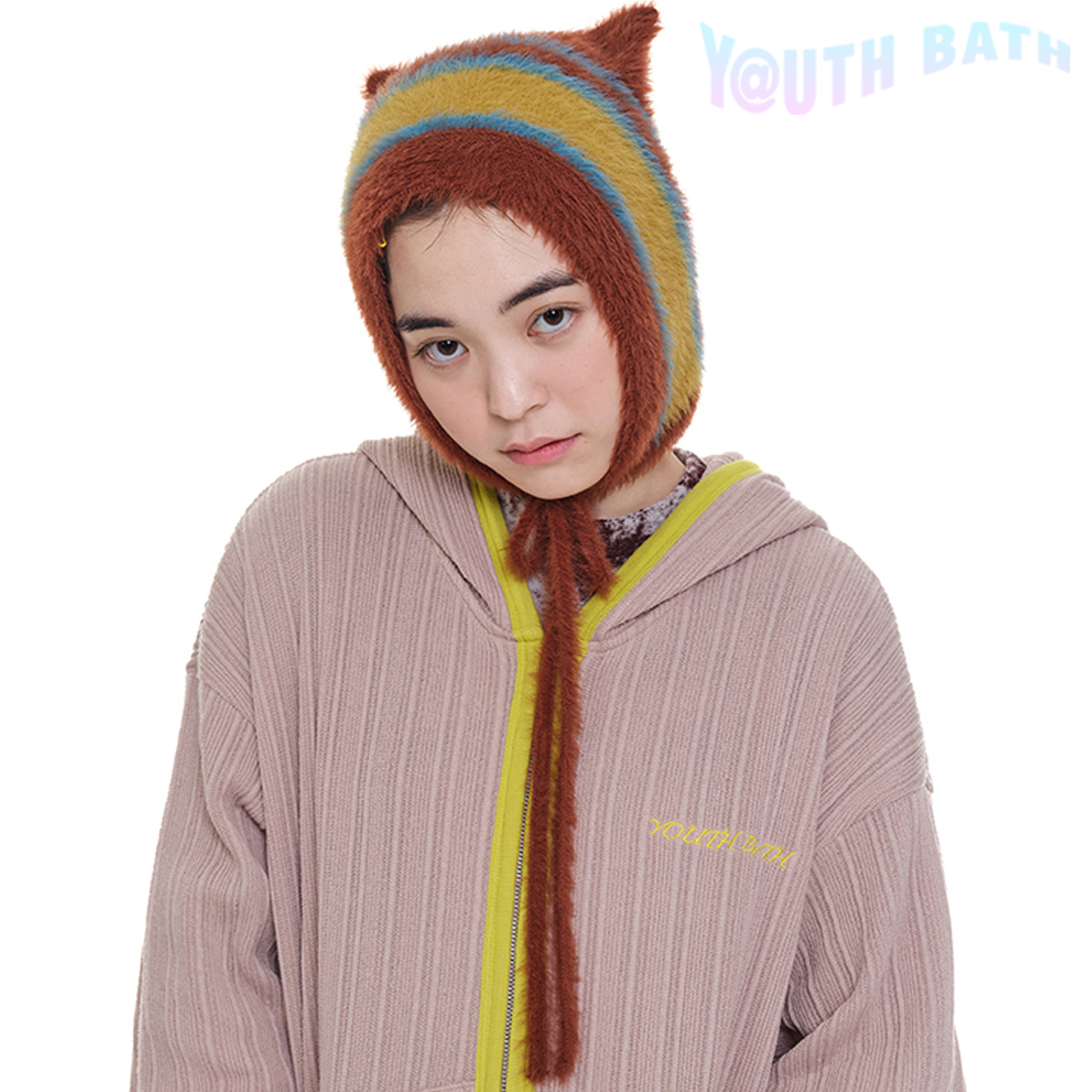 ★YOUTHBATH★Cat string beanie_camel★正規品/韓国直送料込