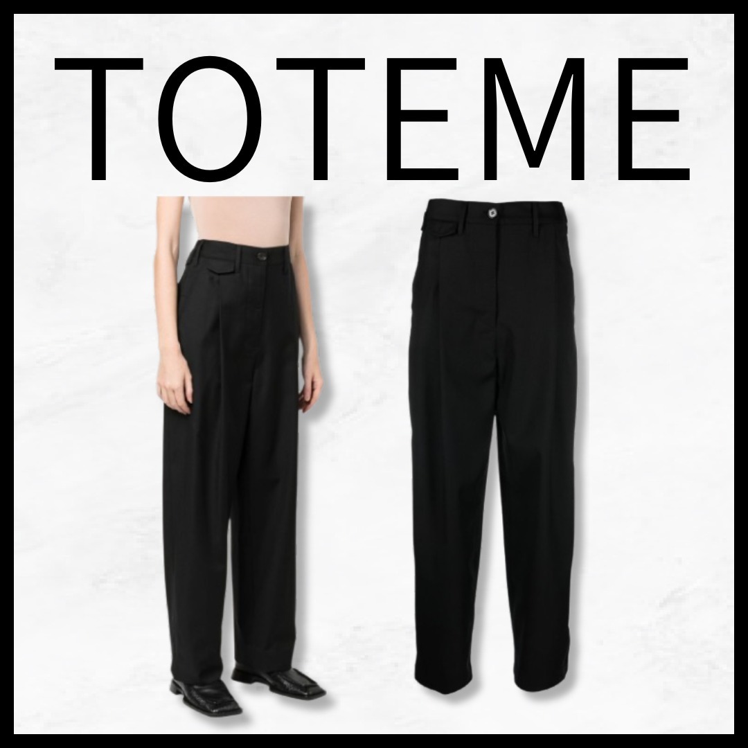 【TOTEME】ハイウエストテーラードパンツ ウール ブラック