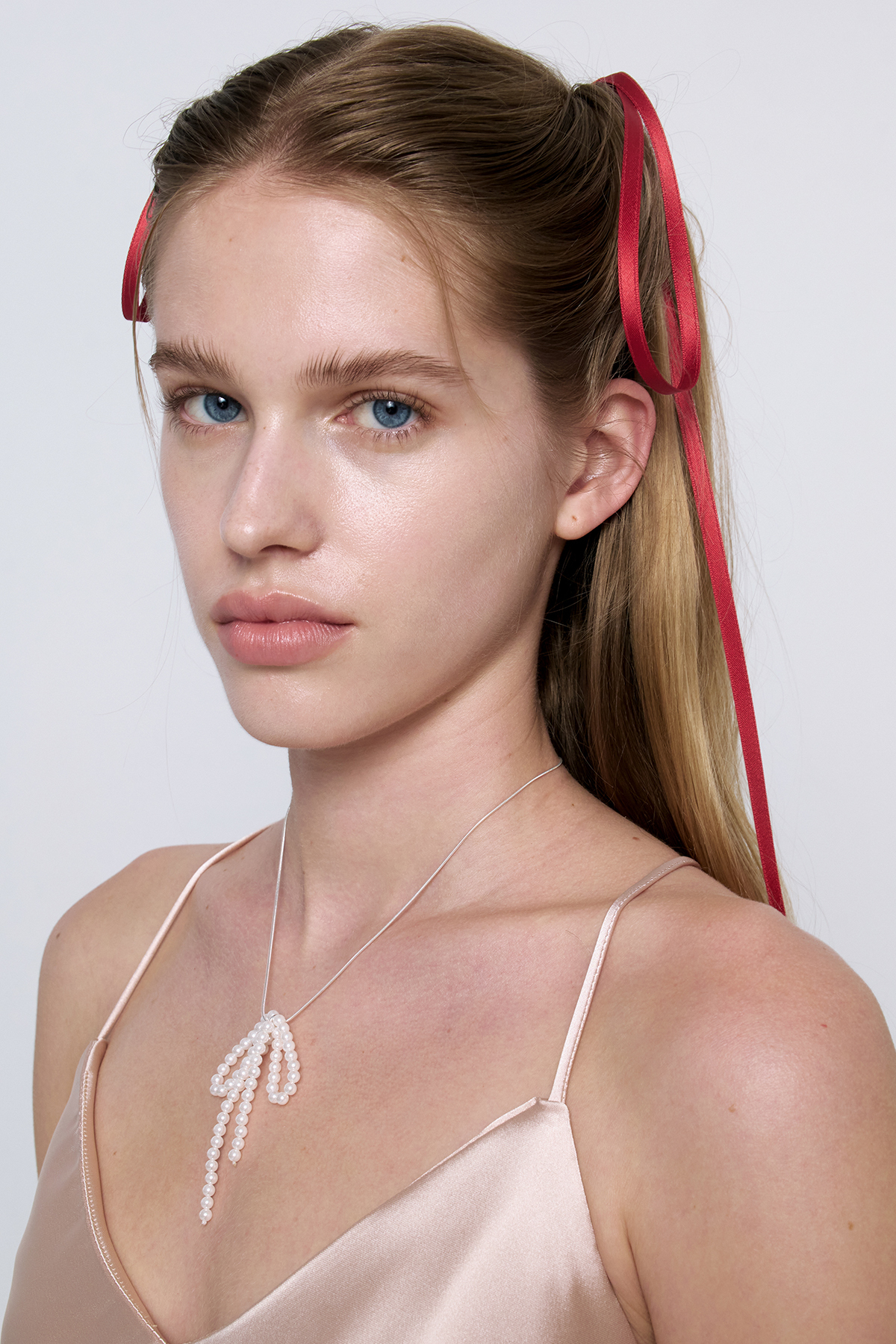 Monday Edition】Pearl Bow silver Necklace 韓国 (Monday