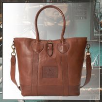 ビジネスバッグ【PRL】2WAY ロゴパッチ レザー トートバッグ