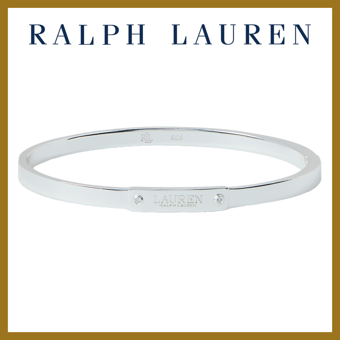 洗練美◎*LAUREN RALPH LAUREN* シルバー ロゴ ヒンジ バングル